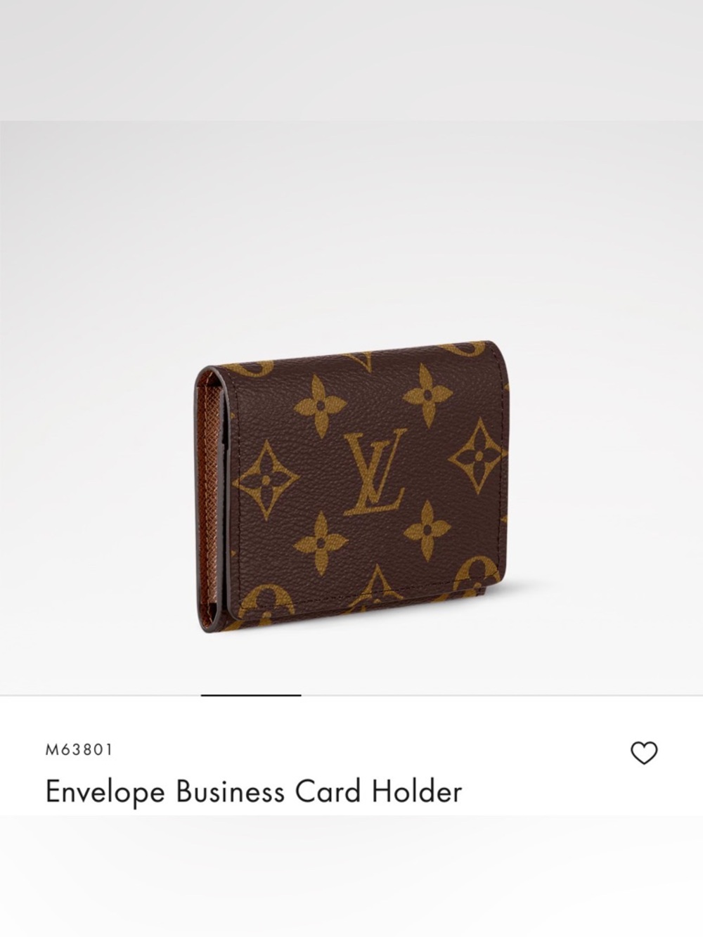 Louis Vuitton Monogram Canvas Card Holder in Brown and Gold